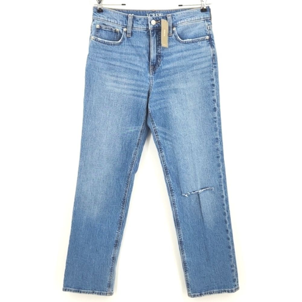 J Crew Jeans Classic Straight Leg Womens Size 26 Denim Retro Style Distressed